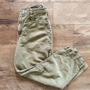 Anthro Olive Green Cargo Pants Size 25 Utility Straight Leg